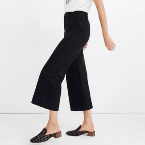 NWT Madewell Emmett Wide Leg Crop Pants In Black